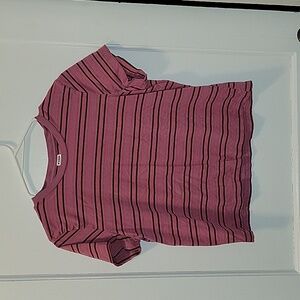 VS PINK Violet Striped Dreamer Cotton Tee, Medium